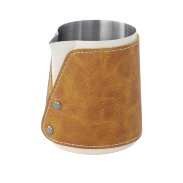 Milk Frothing Pitcher/jug with Pu Leather Wrap – 350mL